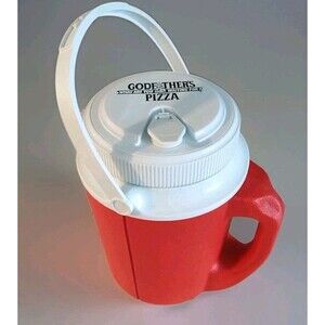 Vintage Godfather's Pizza Logo 1/2gal Red Water Cooler Jug 10" Gott Model 1522